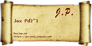 Jex Pál névjegykártya