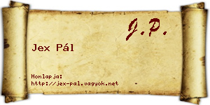Jex Pál névjegykártya